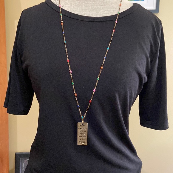 Jewelry - Multicolor necklace with affirmation charm